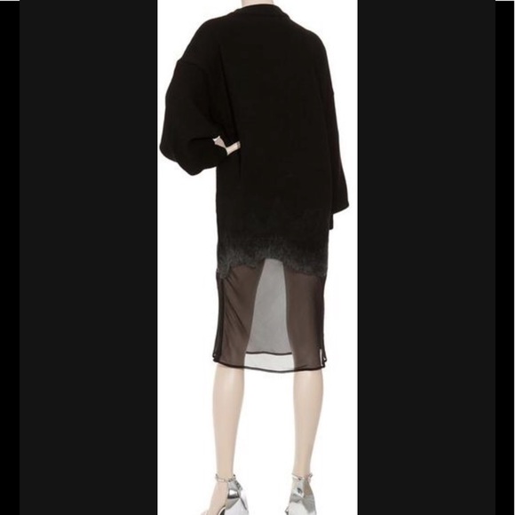 NWOT ALEXANDER WANG Sustainable Mixed Media Silk/Wool Dress XS - Picture 3 of 10